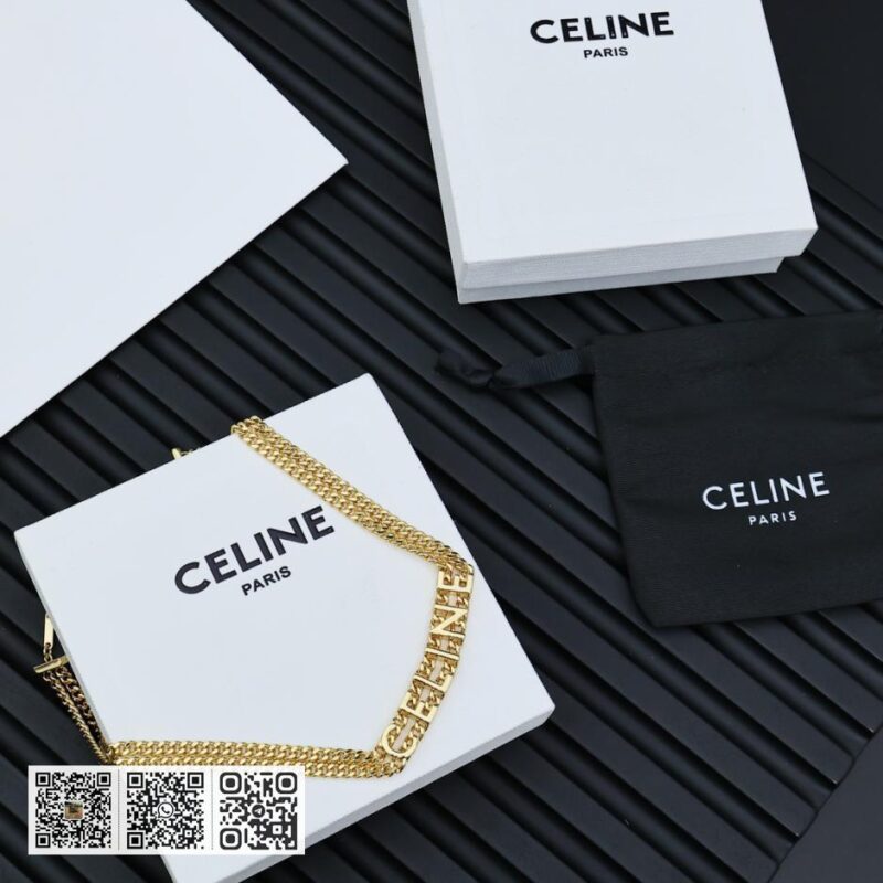 Celine 凯旋门金双层字母项链 (0AF4) - Image 6