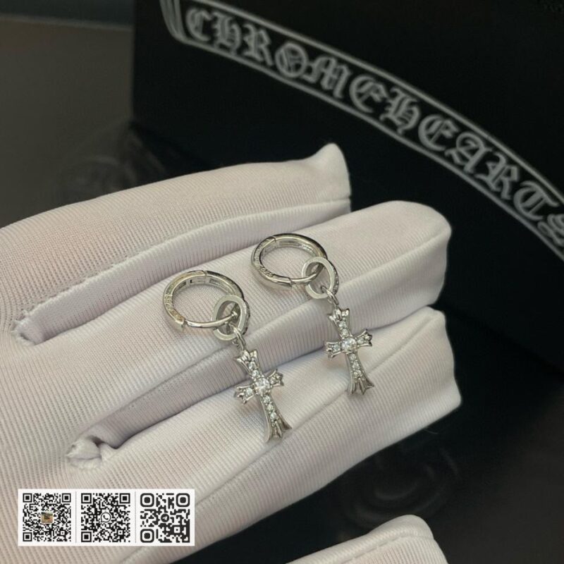 专柜质量 Chrome Hearts 新款经典复古十字架镶钻耳环 (44C6) - Image 3