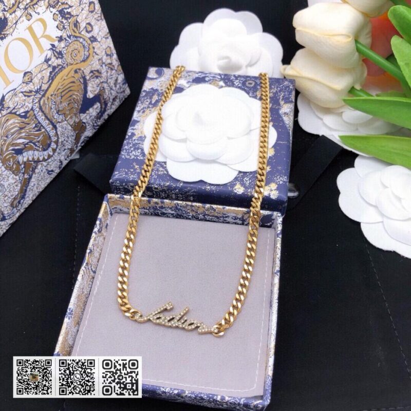 Dior jadior字母项链镶钻新款项链(4AF4) - Image 4
