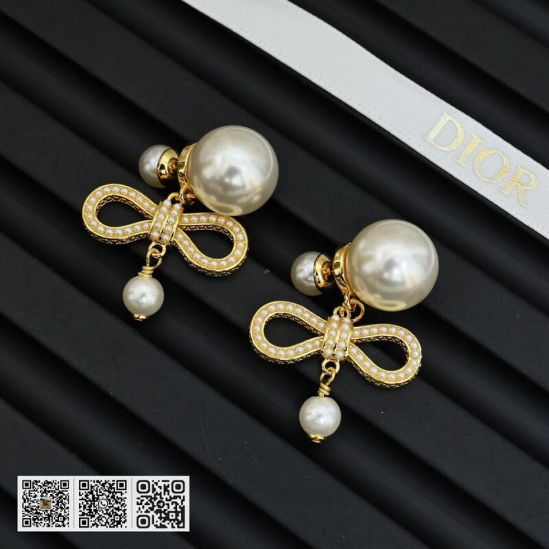 Dior 25爆品仙女蝴蝶结珍珠耳环(593F) - Image 3