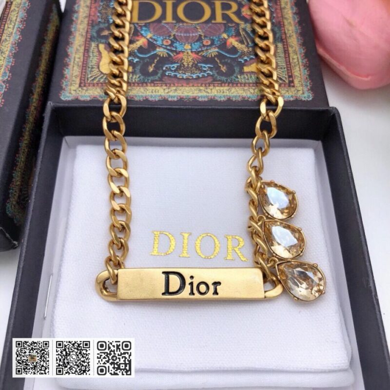 Dior 2022年早春新品 水晶滴水JADIOR字母 项链 (DC44) - Image 3
