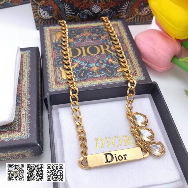 Dior 2022年早春新品 水晶滴水JADIOR字母 项链 (DC44) - Image 4