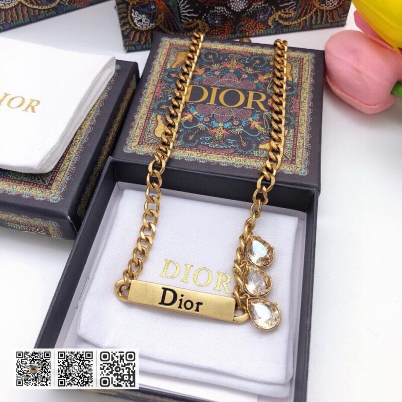 Dior 2022年早春新品 水晶滴水JADIOR字母 项链 (DC44) - Image 5