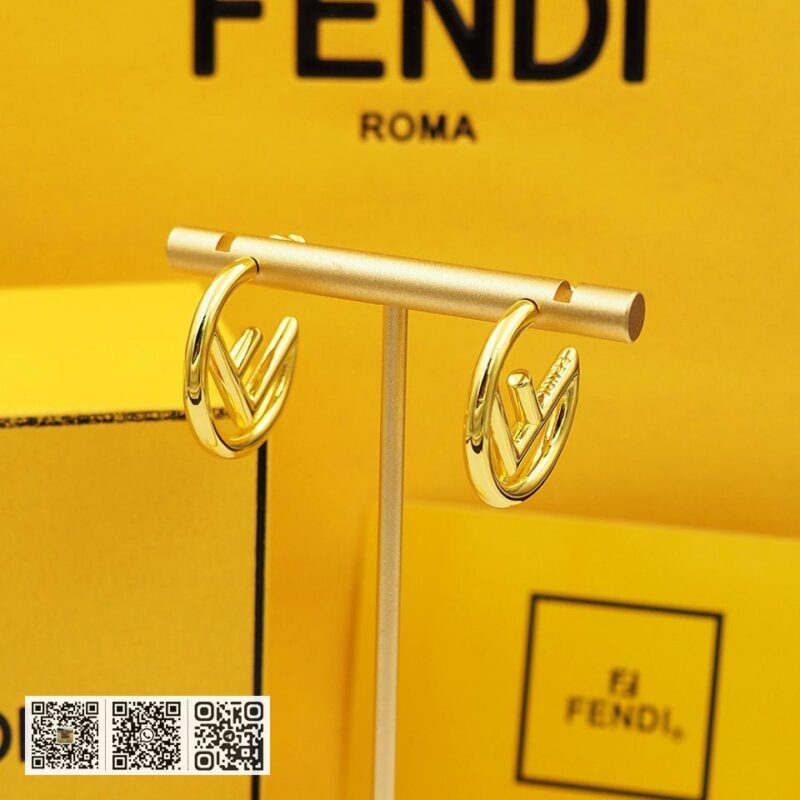 FENDI F字母大圈开口耳环小号(7441) - Image 3