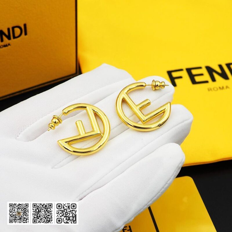 FENDI F字母大圈开口耳环小号(7441) - Image 5