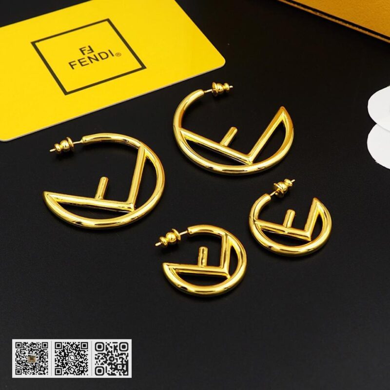 FENDI F字母大圈开口耳环小号(7441) - Image 8
