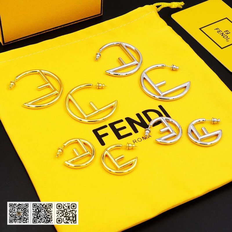 FENDI F字母大圈开口耳环小号(7441) - Image 9