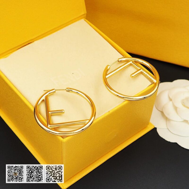 FENDI F字母大圈耳环(01A1) - Image 2