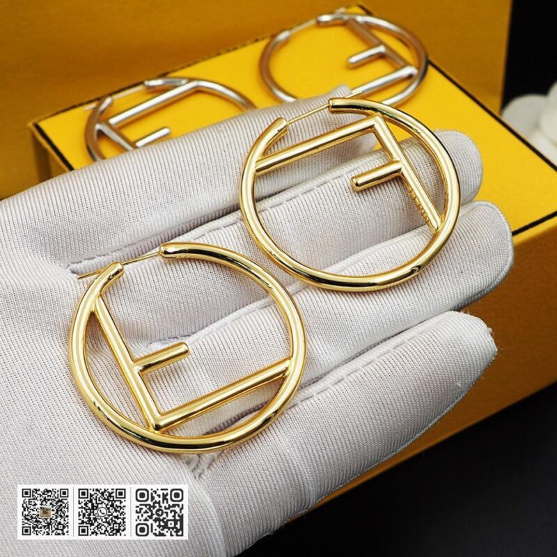 FENDI F字母大圈耳环(01A1) - Image 9