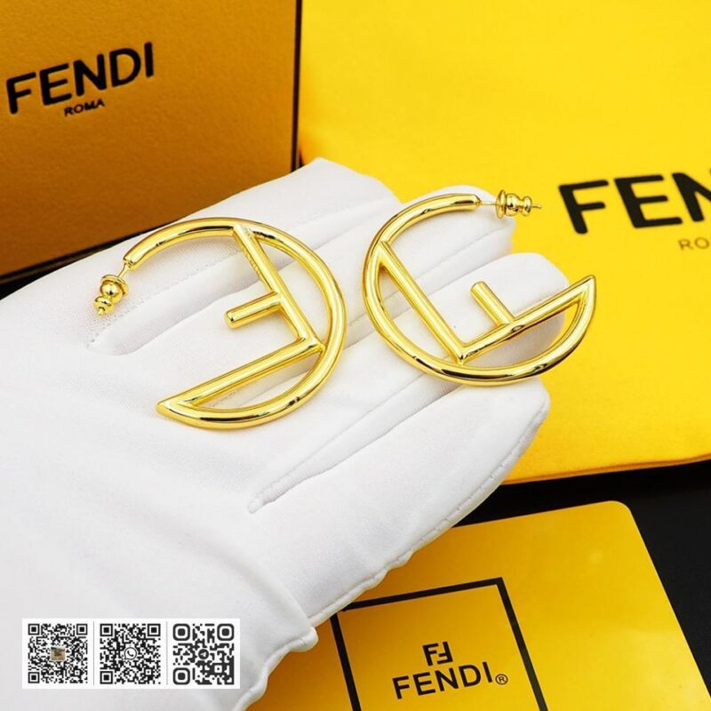FENDI F字母大圈开口耳环中号(19DC) - Image 5