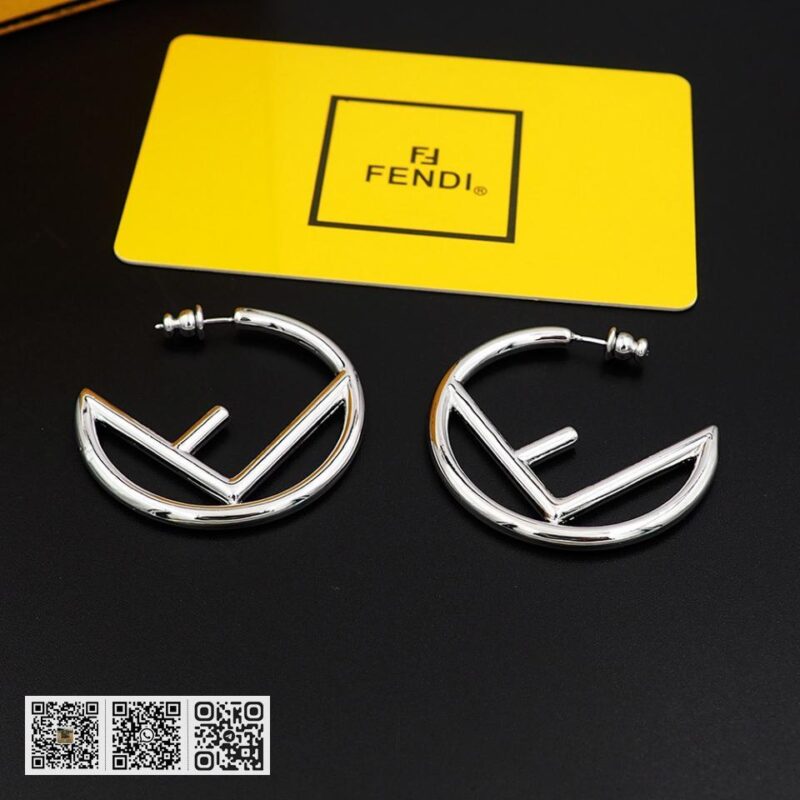FENDI F字母大圈开口耳环中号(51FB) - Image 4