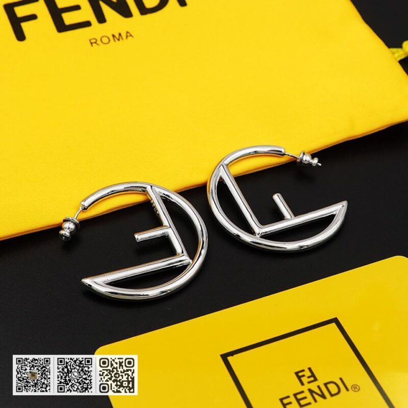 FENDI F字母大圈开口耳环中号(51FB) - Image 6