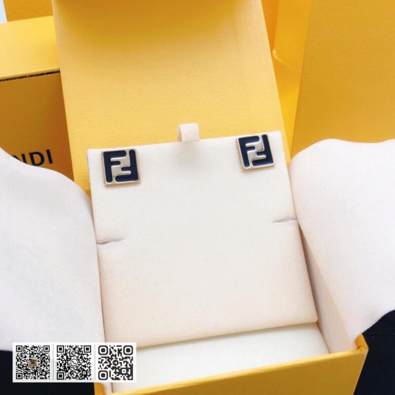 芬迪方块耳环黑色滴油(F4D0) - Image 7