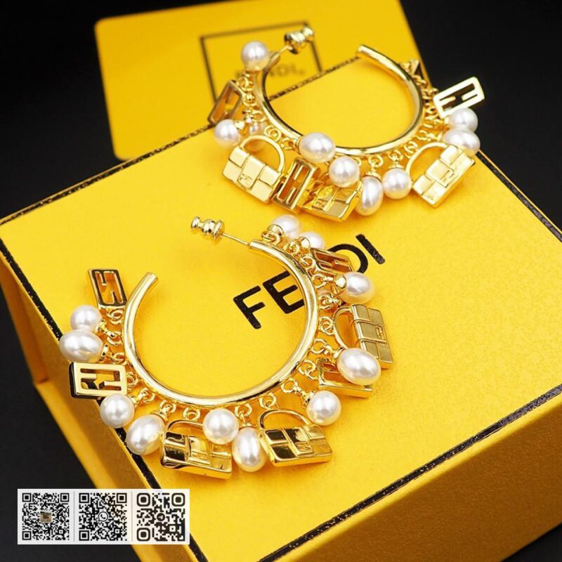FENDI 小包珍珠大圈耳环(7DE7) - Image 2
