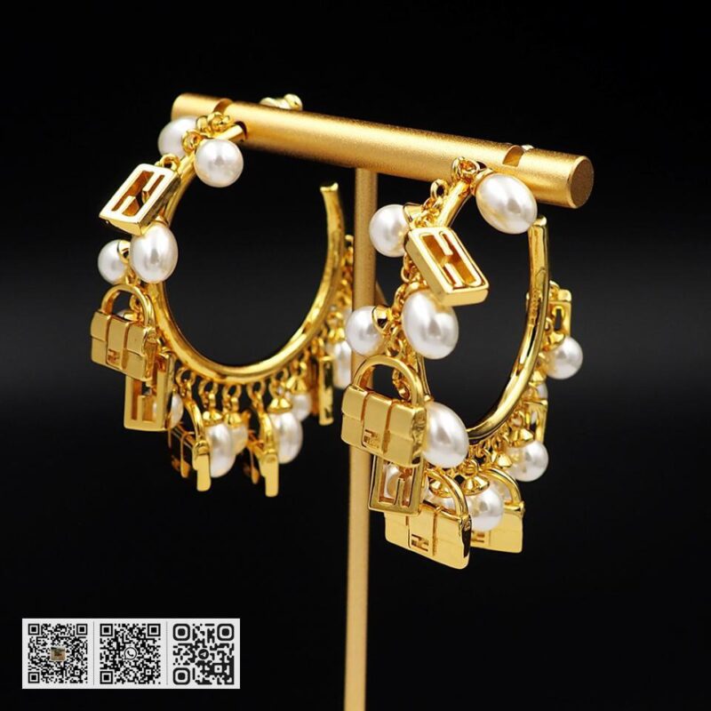 FENDI 小包珍珠大圈耳环(7DE7) - Image 3