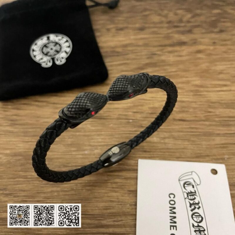 Chrome Hearts 克罗心经典复古蛇头皮绳手镯 (F2F8) - Image 2