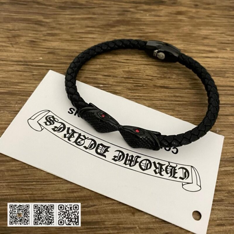 Chrome Hearts 克罗心经典复古蛇头皮绳手镯 (F2F8) - Image 3