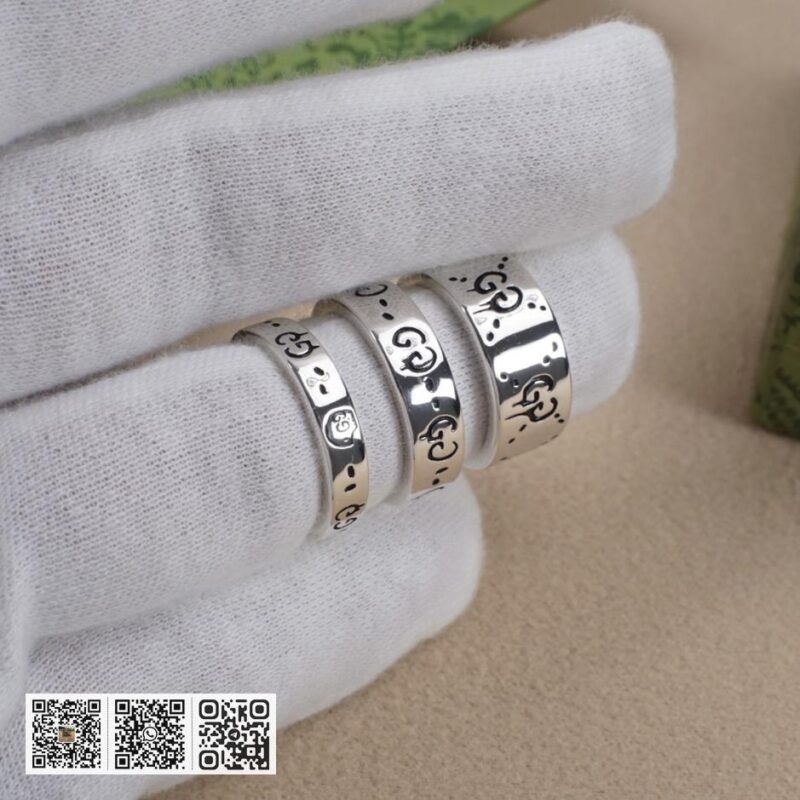 通体925纯银 Gucci 小精灵骷髅戒指Ghost系列 情侣款(AFE3) - Image 7