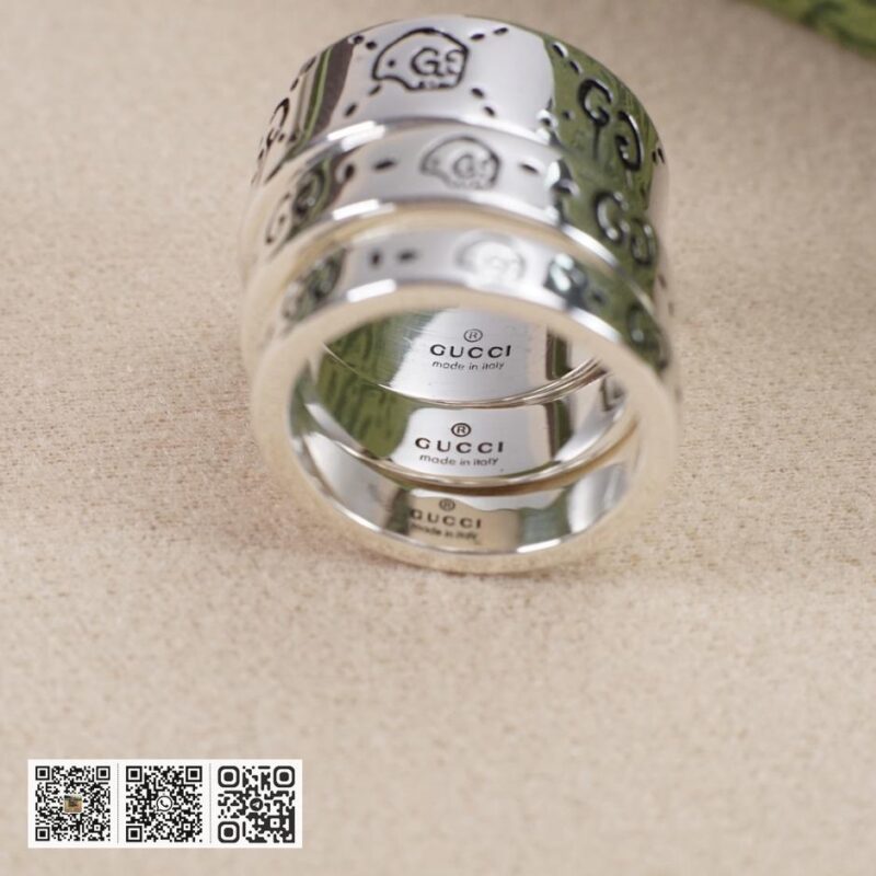 通体925纯银 Gucci 小精灵骷髅戒指Ghost系列 情侣款(AFE3) - Image 8