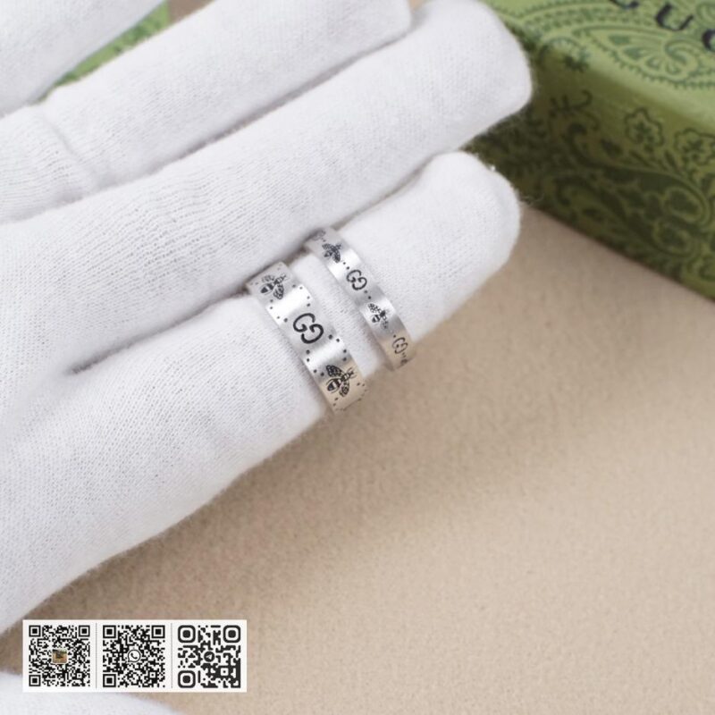通体925纯银 Gucci 蜜蜂刻花戒指(3302) - Image 5