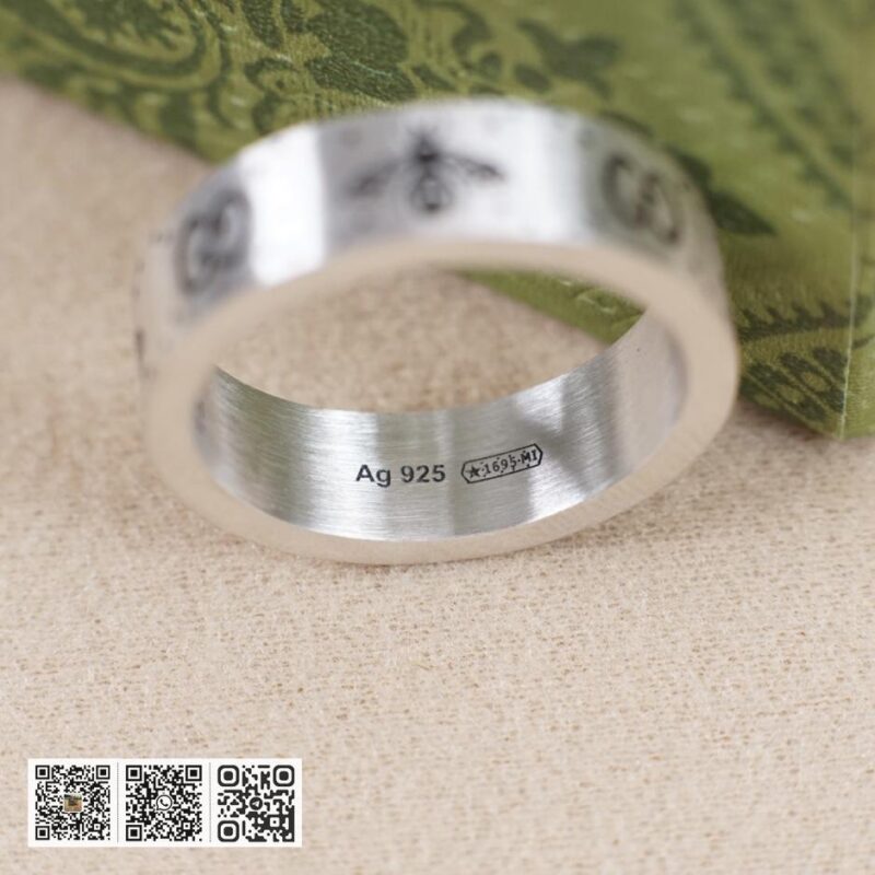 通体925纯银 Gucci 蜜蜂刻花戒指(3302) - Image 8