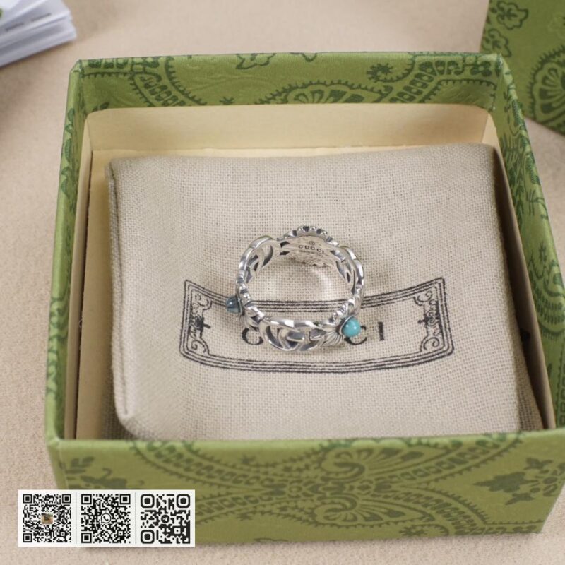 通体925纯银 Gucci 互扣式双g小雏菊复古戒指 (44F0) - Image 3