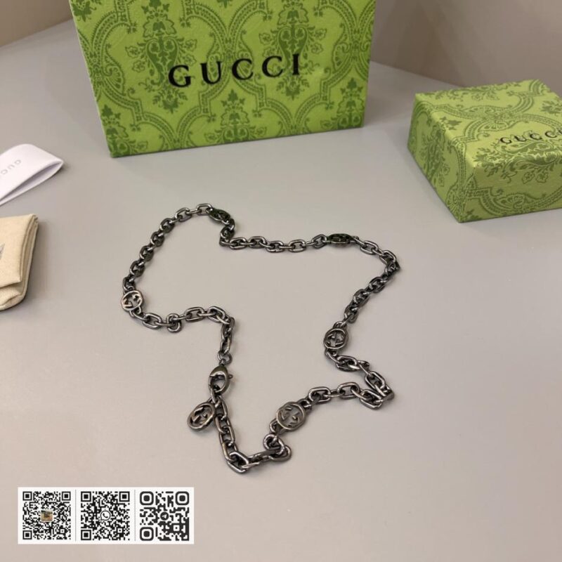 Gucci 新款黑金项链 双G情侣款(37B6) - Image 3