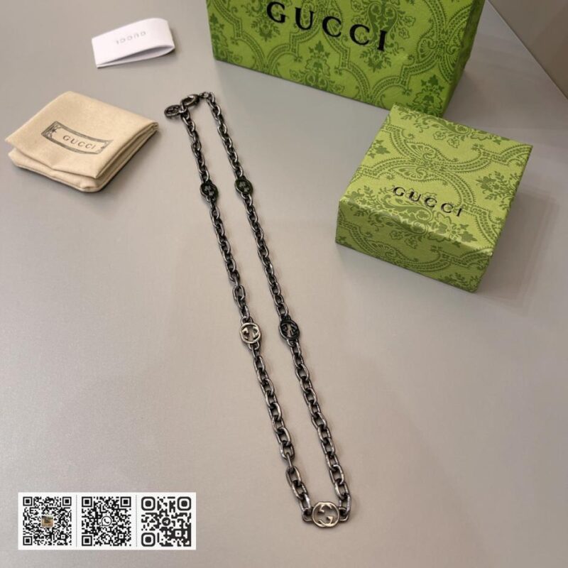 Gucci 新款黑金项链 双G情侣款(37B6) - Image 4