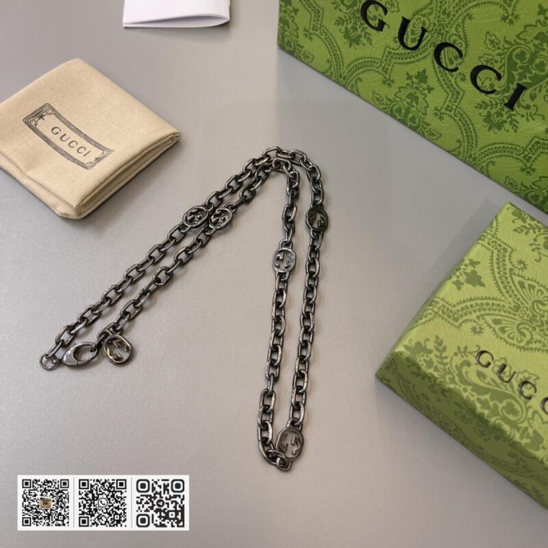 Gucci 新款黑金项链 双G情侣款(37B6) - Image 7