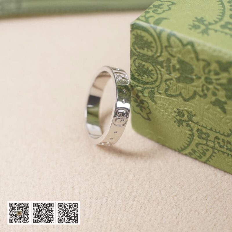 通体925纯银 Gucci 双g字母光面戒指Icon系列(559A) - Image 6