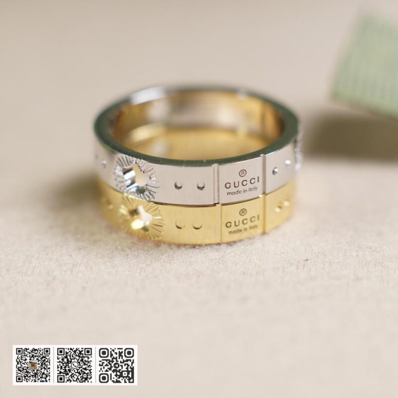 通体925纯银 Gucci 双g字母镂空星星戒指Icon系列(BD21) - Image 8