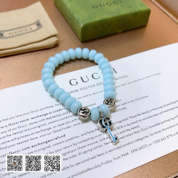 Gucci 手链男女同款最新玛瑙蓝珠手链(5022)