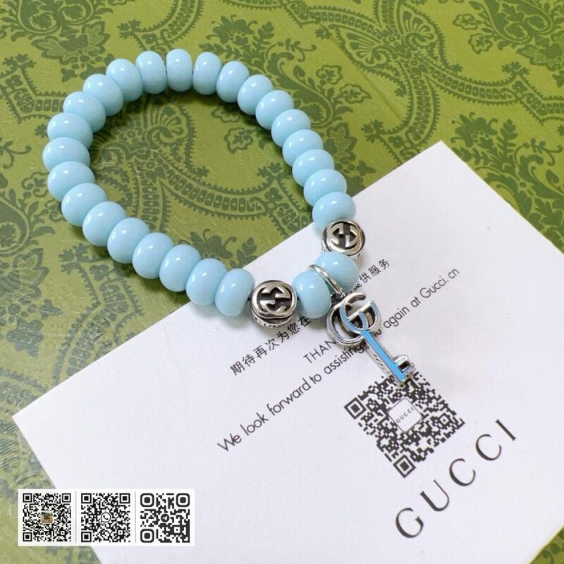Gucci 手链男女同款最新玛瑙蓝珠手链(5022) - Image 2