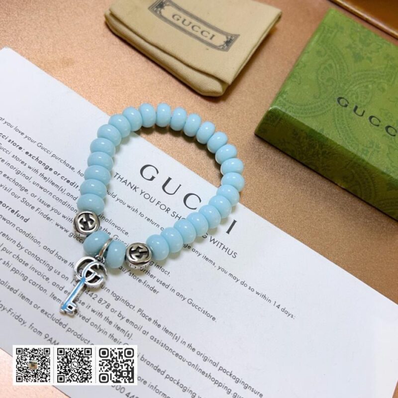 Gucci 手链男女同款最新玛瑙蓝珠手链(5022) - Image 4