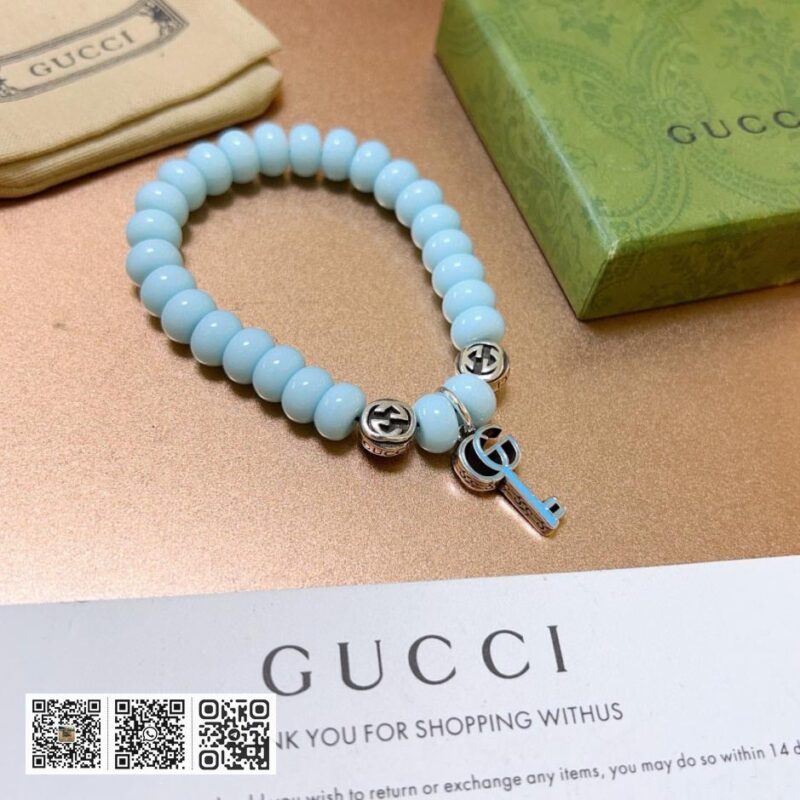 Gucci 手链男女同款最新玛瑙蓝珠手链(5022) - Image 6