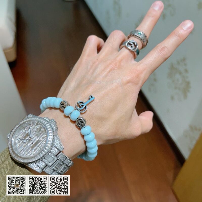 Gucci 手链男女同款最新玛瑙蓝珠手链(5022) - Image 7