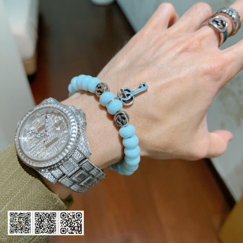 Gucci 手链男女同款最新玛瑙蓝珠手链(5022) - Image 8