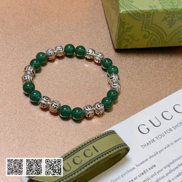 Gucci 手链男女同款 最新天然绿玛瑙手链(26B7)