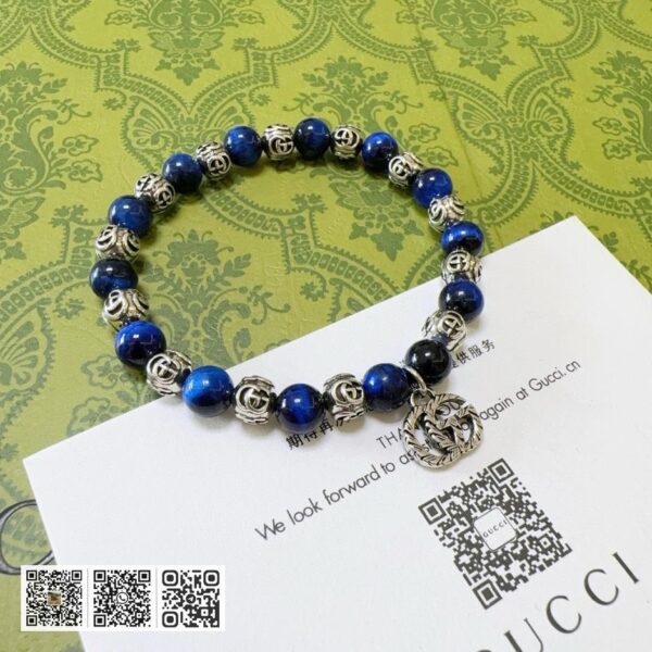 Gucci 手链男女同款 最新天然蓝虎眼手链(9323)