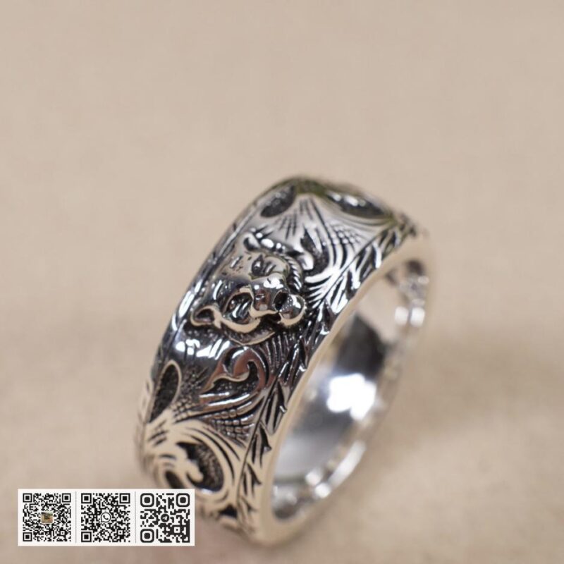 全身925纯银 Gucci 老虎头复古戒指Garden系列(DECD) - Image 2