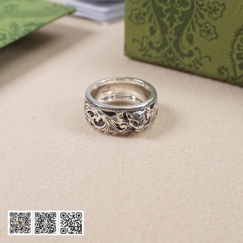 全身925纯银 Gucci 老虎头复古戒指Garden系列(DECD) - Image 3