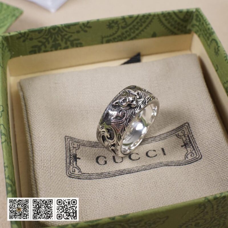 全身925纯银 Gucci 老虎头复古戒指Garden系列(DECD) - Image 4