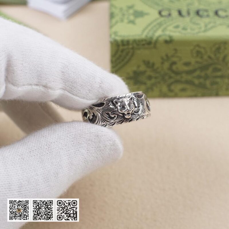 全身925纯银 Gucci 老虎头复古戒指Garden系列(DECD) - Image 6