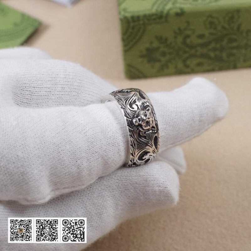 全身925纯银 Gucci 老虎头复古戒指Garden系列(DECD) - Image 7