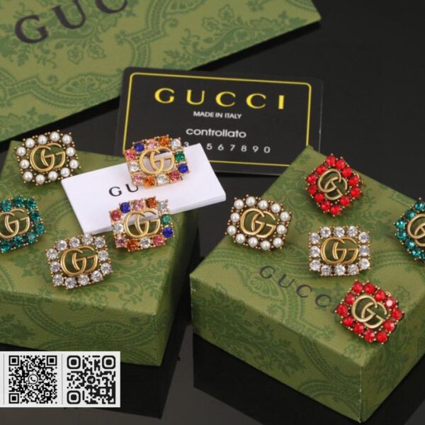 Gucci 双G系列耳环 珍珠款彩钻款古驰耳环 (B800)
