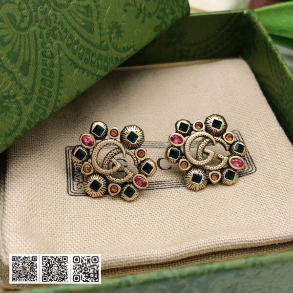 Gucci GG时尚 红钻耳环(BE62)