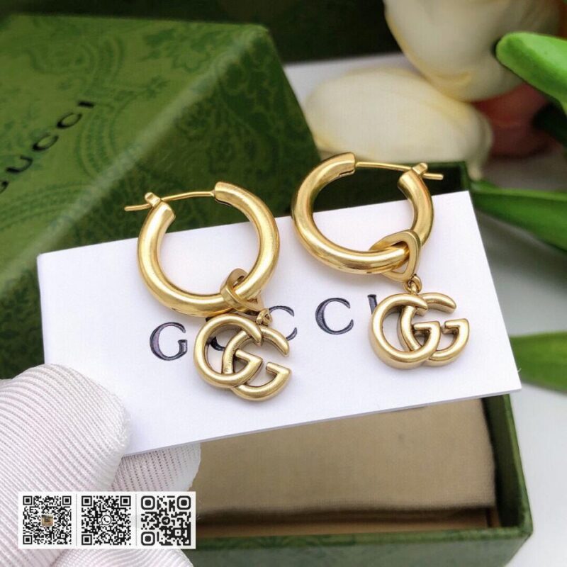 Gucci 光面双G耳环 s925纯银针(DDA9) - Image 2