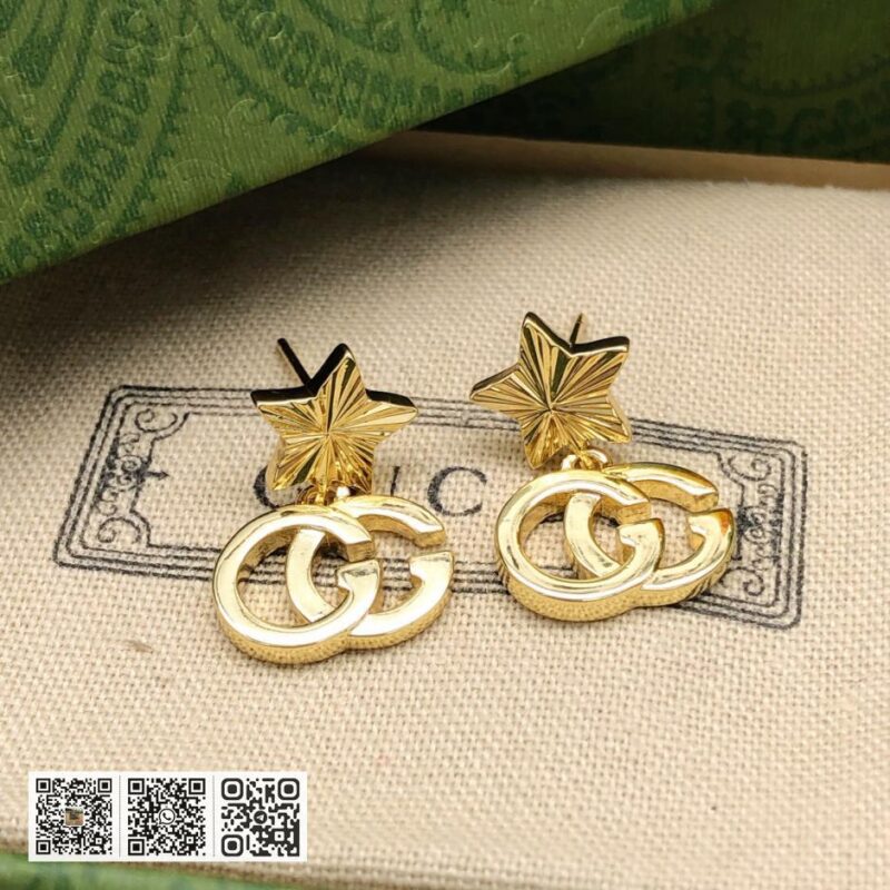 Gucci 新款GG 光面星星耳环(B9CE)