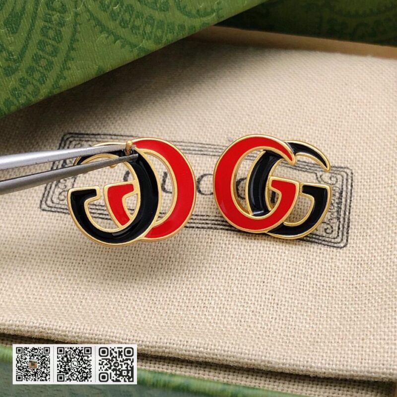 Gucci 新款双G 耳环 红黑搭配 高级感十足(F037) - Image 4