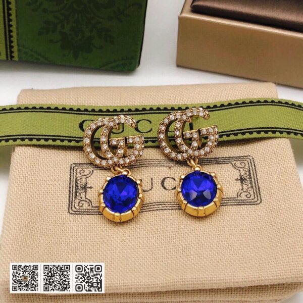 Gucci 双G蓝色耳环(7471)